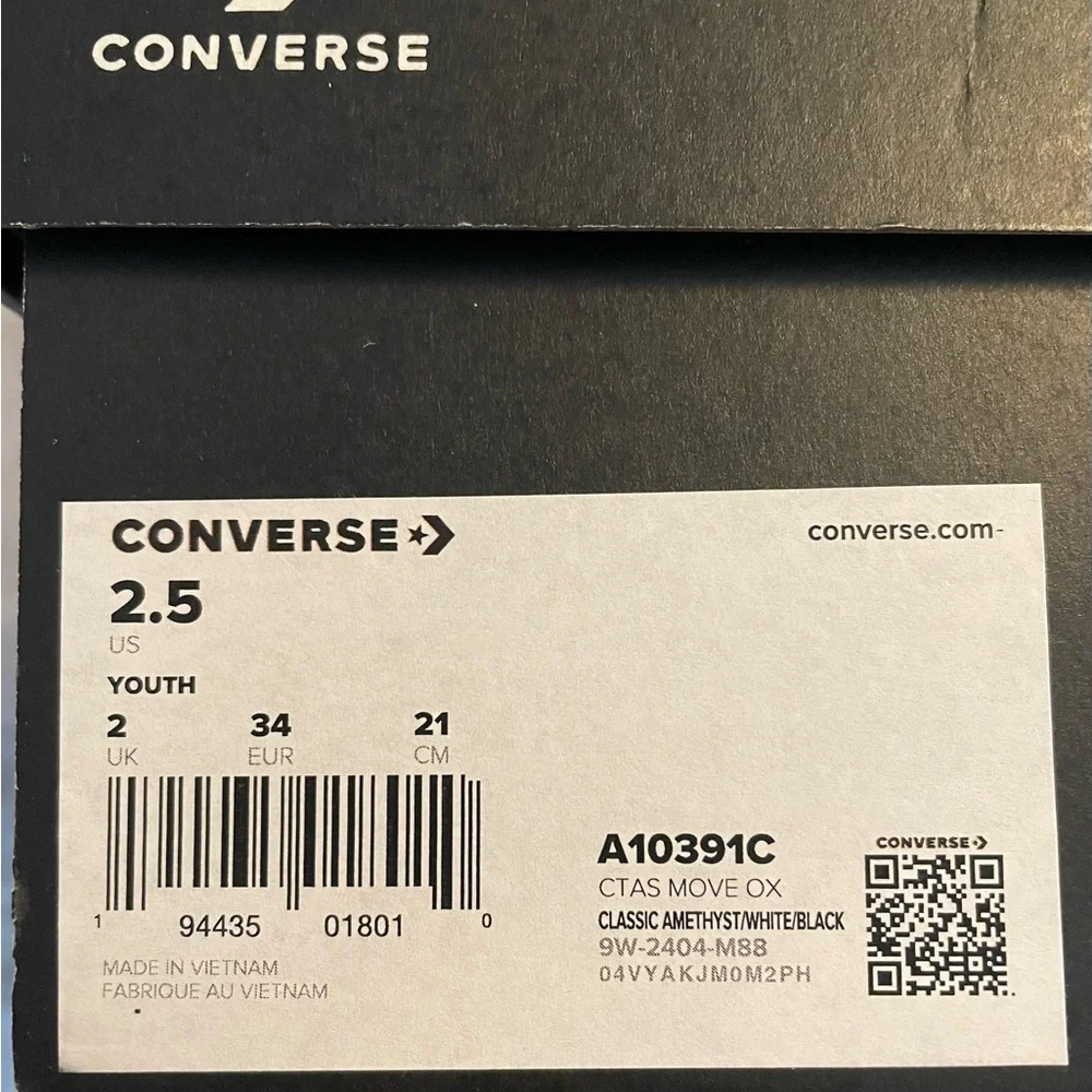 Converse All Star CTAS Move Oxford Classic Amethyst/White Sneakers Youth 2.5